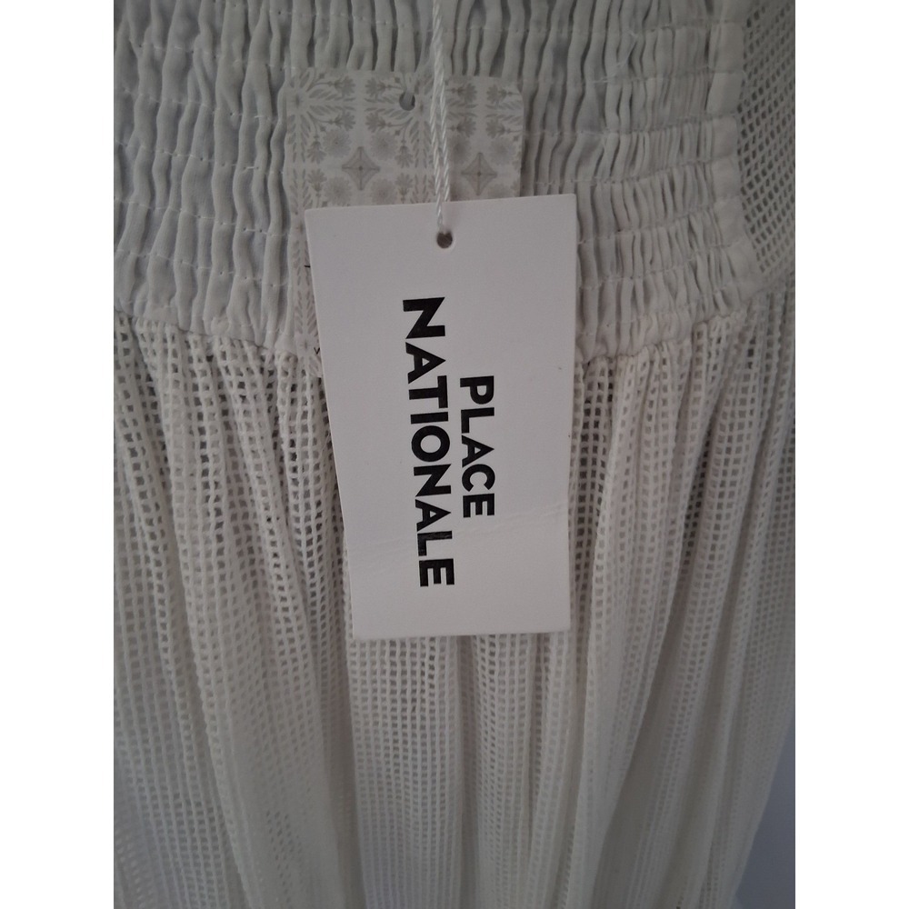 Place Nationale Free People Le Gosier White Embroidered Maxi Skirt Size 2 NWT - Picture 3 of 11